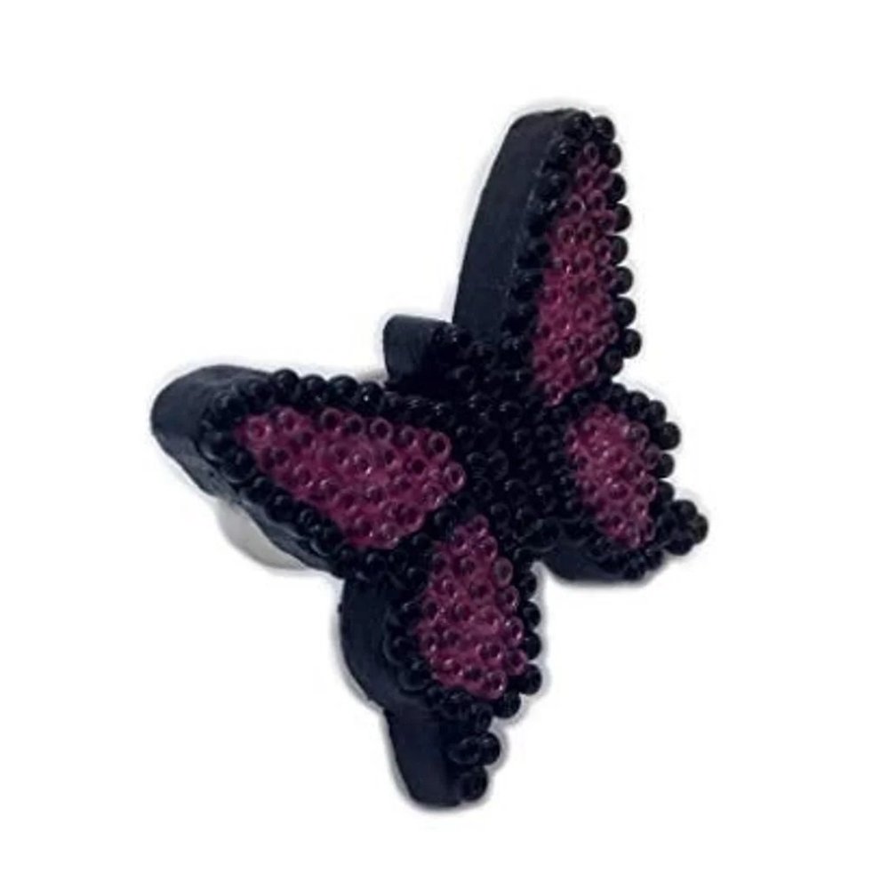 Beaded Wooden Butterfly Ring handmade handcrafted